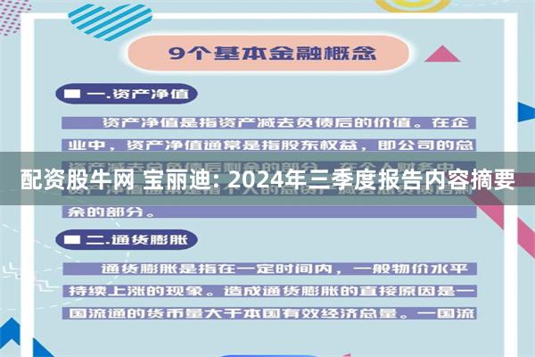 配資股牛網(wǎng) 寶麗迪: 2024年三季度報(bào)告內(nèi)容摘要